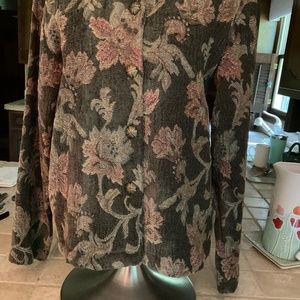 Carol Anderson green floral jacket.  Size L